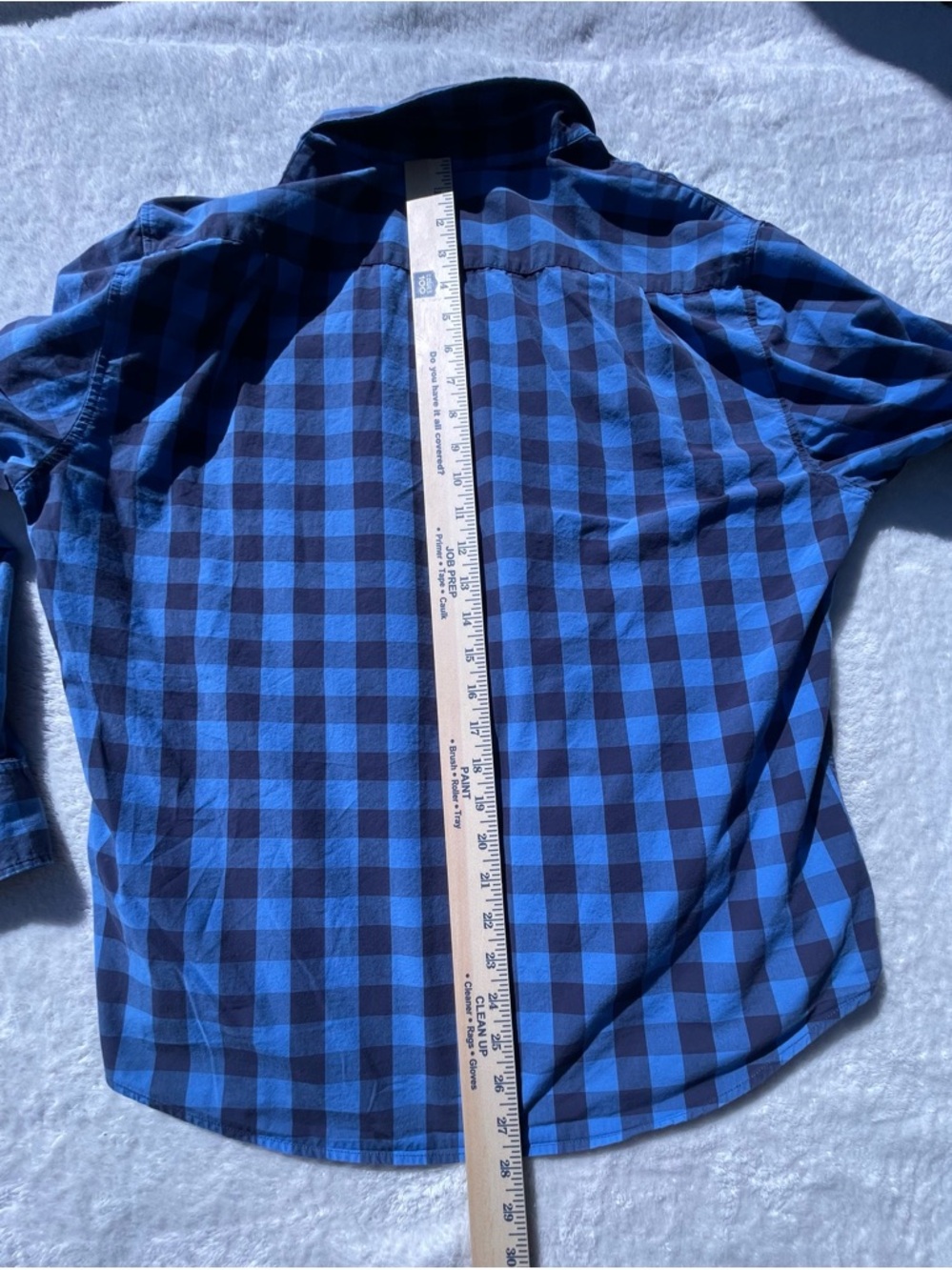 Men's long-Sleeve Blue & black Button-Up Shirt - Picture 6 of 11